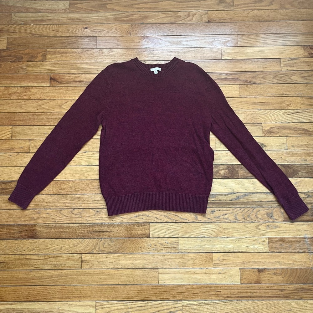 Gap "Designed & Crafted" Marled Burgundy Cotton Sweater - M